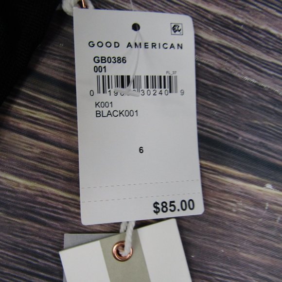 Good American NEW NWT 3XL Size 6 Black Extreme Sheer Bodysuit Sleeveless Thong - Picture 2 of 7